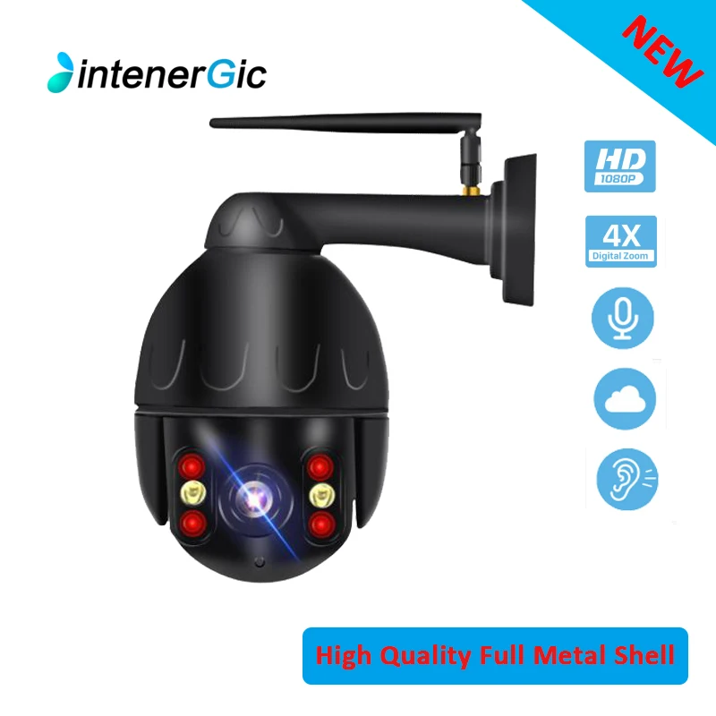 IntenerGic 1080P Wireless IP Camera Wifi Speed Dome PTZ Outdoor IP66 Onvif Two Way Audio IR CCTV Security Surveillance Camaer
IntenerGic 1080P Wireless IP Camera Wifi Speed Dome PTZ Outdoor IP66 Onvif Two Way Audio IR CCTV Security Surveillance Camaer