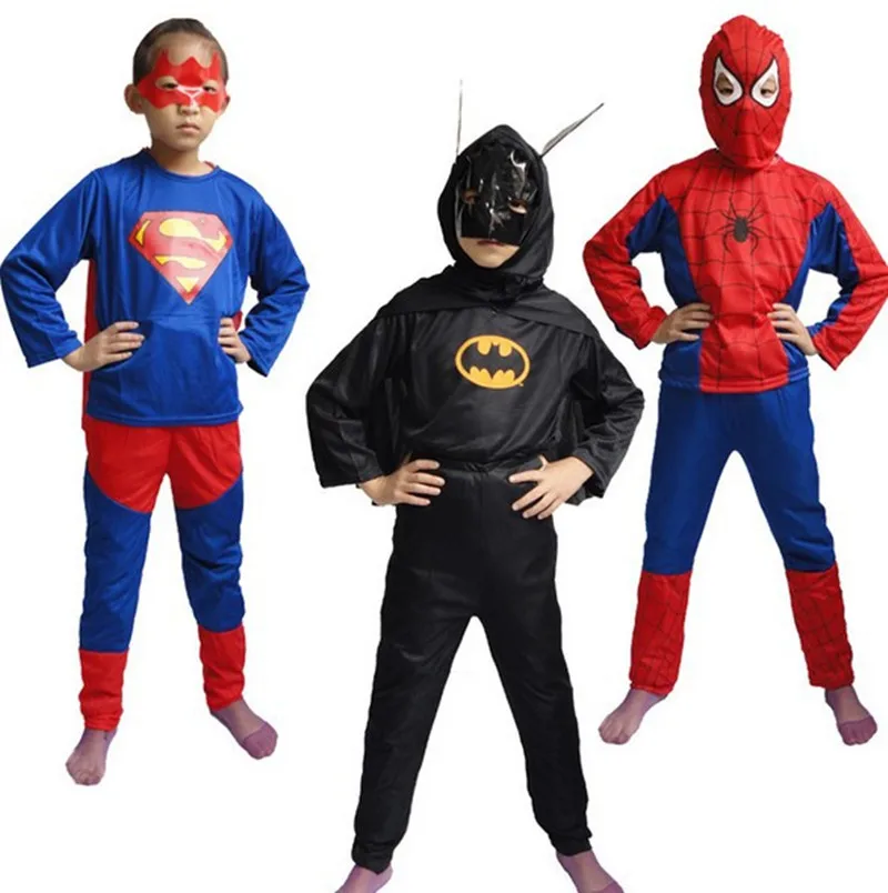 

Super Hero Children Theme Party Costume Zorro Spiderman Batman Superman Clothing Halloween Boys Girls Costumes Free Shipping