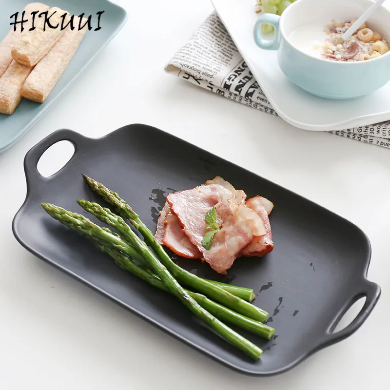 Ceramic Rectangular Baking Dish Ears Frosted Matte Ceramic Plate, Fruit Salad Plate Baking Tray, Dinner plate
Ceramic Rectangular Baking Dish Ears Frosted Matte Ceramic Plate, Fruit Salad Plate Baking Tray, Dinner plate