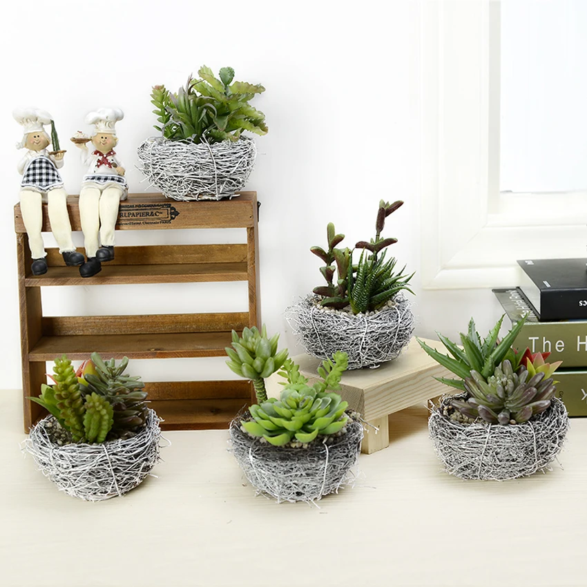 New Simulation Meaty plant Set Small bonsai Artificial flower Green plant Mini potted vase bird's nest Figurines Home decoration
New Simulation Meaty plant Set Small bonsai Artificial flower Green plant Mini potted vase bird's nest Figurines Home decoration
