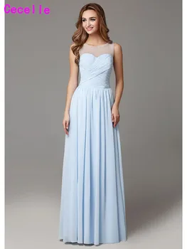 2019 Light Blue Long Bridesmaid Dresses Floor Length Sleeveless Pleats Chiffon Country Bridesmaid Gowns Wedding Party Dress
2019 Light Blue Long Bridesmaid Dresses Floor Length Sleeveless Pleats Chiffon Country Bridesmaid Gowns Wedding Party Dress