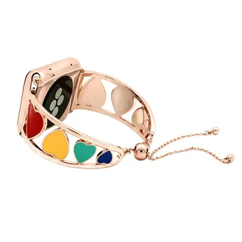 Charm Stainless Steel Watchbans For iwatch Women 38mm 42mm Apple Watch Strap Colorful Heart Watch Band Tassel Buckle Adjustable
Charm Stainless Steel Watchbans For iwatch Women 38mm 42mm Apple Watch Strap Colorful Heart Watch Band Tassel Buckle Adjustable