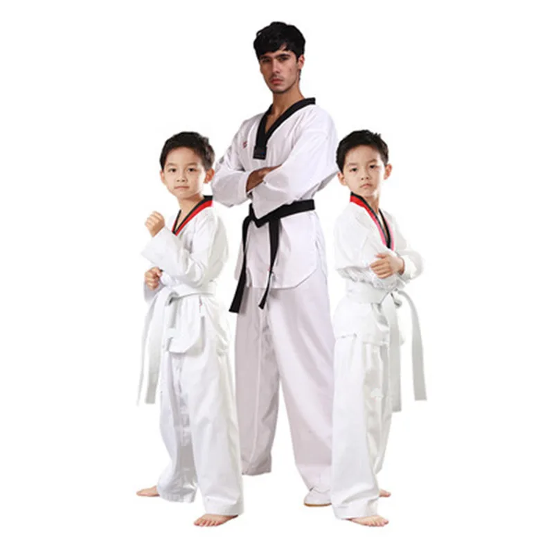 Wholesale Kids Adult white cotton WTF approved Taekwondo Uniform dobok junior student uniform V-Neck Long sleeve clothes
Wholesale Kids Adult white cotton WTF approved Taekwondo Uniform dobok junior student uniform V-Neck Long sleeve clothes