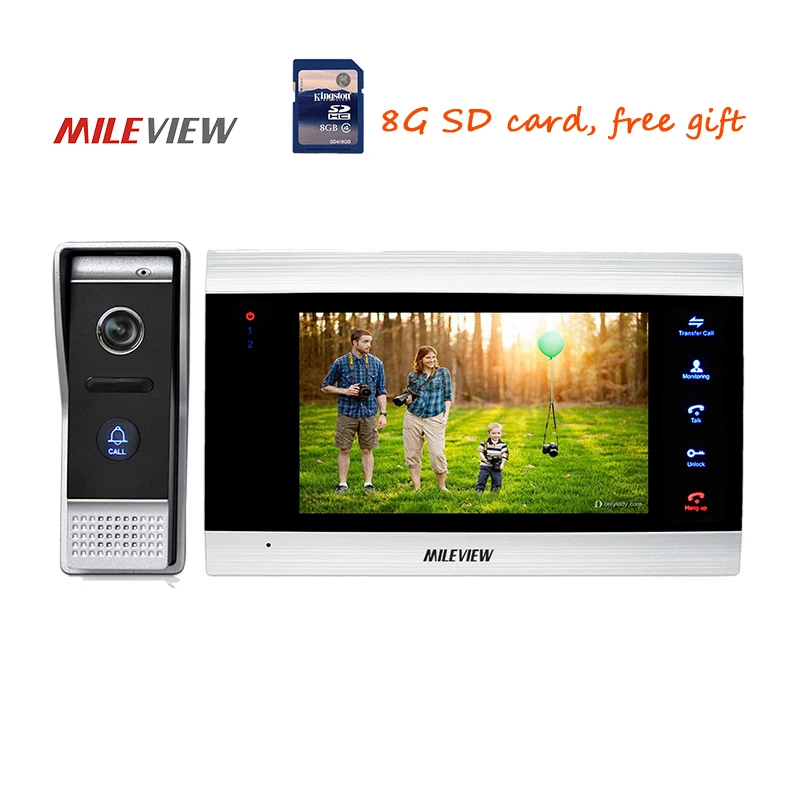 Free Shipping 720P AHD HD 7" Color Video Intercom Door Phone Recording System + Night Vision Outdoor Camera Unlock Monitor + 8G
Free Shipping 720P AHD HD 7" Color Video Intercom Door Phone Recording System + Night Vision Outdoor Camera Unlock Monitor + 8G