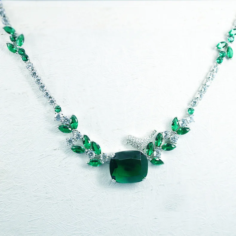 Bridal Wedding Jewelry leaf big green Crystal bird necklace party dinner jewelry for women
Bridal Wedding Jewelry leaf big green Crystal bird necklace party dinner jewelry for women