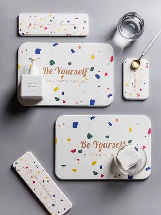 Серия Terrazzo диатомовая земля впитывающая коврик для ванной комнаты домашний