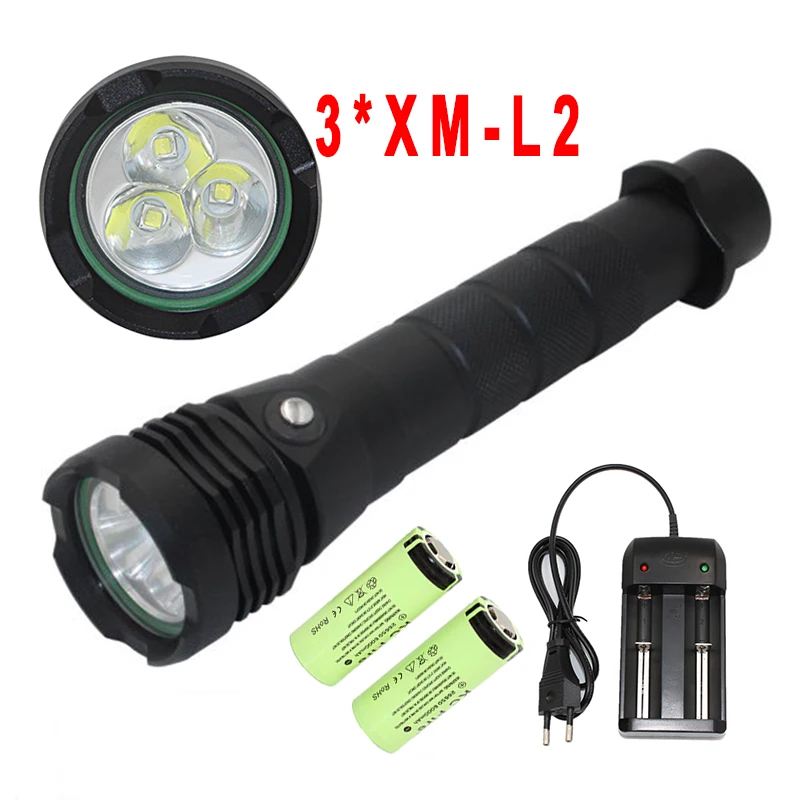 XM L2 LED Diving Flashlight 3800LM Waterproof Scuba Diving light Torch 26650 battery Underwater 100m lanterna Lamp for dive
XM L2 LED Diving Flashlight 3800LM Waterproof Scuba Diving light Torch 26650 battery Underwater 100m lanterna Lamp for dive