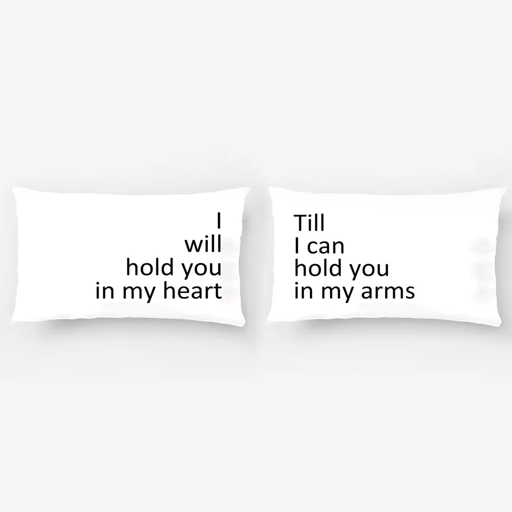 

I Will Hold You In My Heart Till I Can Hold You In My Arms Couple Pillowcase As Valentine'S Day Anniversary Gift For Her Him