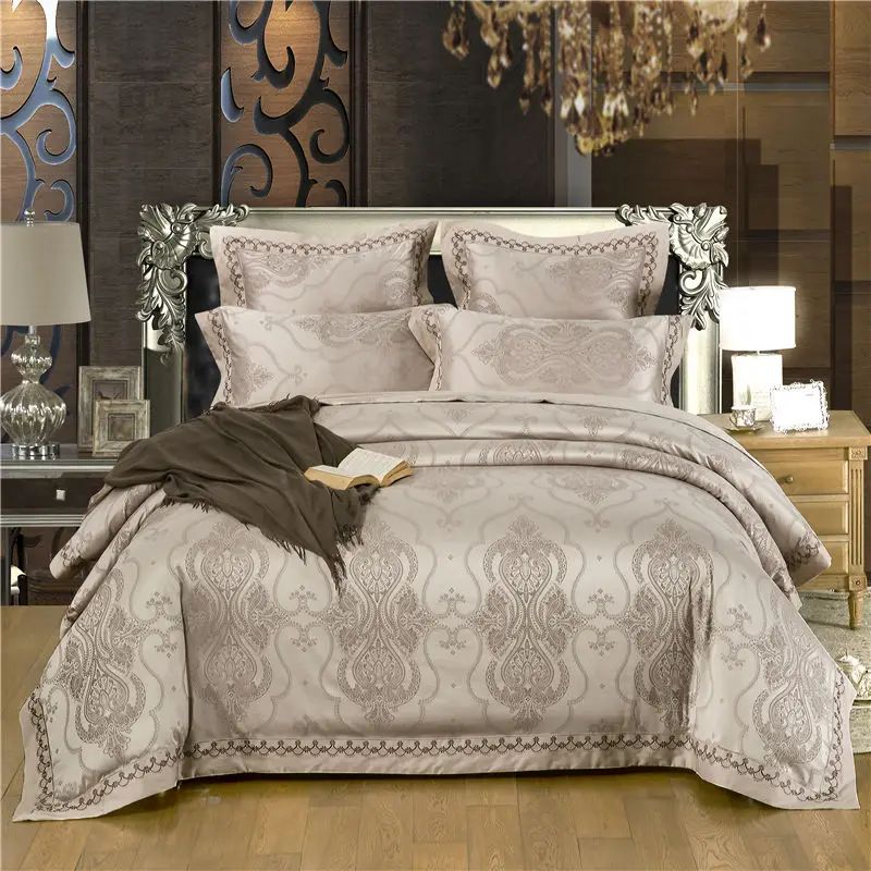 4/6Pcs Luxury Silk Cotton Jacquard Europe Classical Bedding set smooth Duvet Cover Bed Sheet Pillowcases Queen King Size
4/6Pcs Luxury Silk Cotton Jacquard Europe Classical Bedding set smooth Duvet Cover Bed Sheet Pillowcases Queen King Size