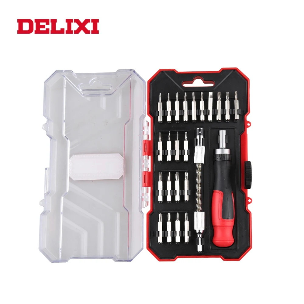 DELIXI 24 in 1 precision Screwdriver set Ratchet batch for PC Cell Phone Watch and clock Magnetic Handle Tools kits
DELIXI 24 in 1 precision Screwdriver set Ratchet batch for PC Cell Phone Watch and clock Magnetic Handle Tools kits