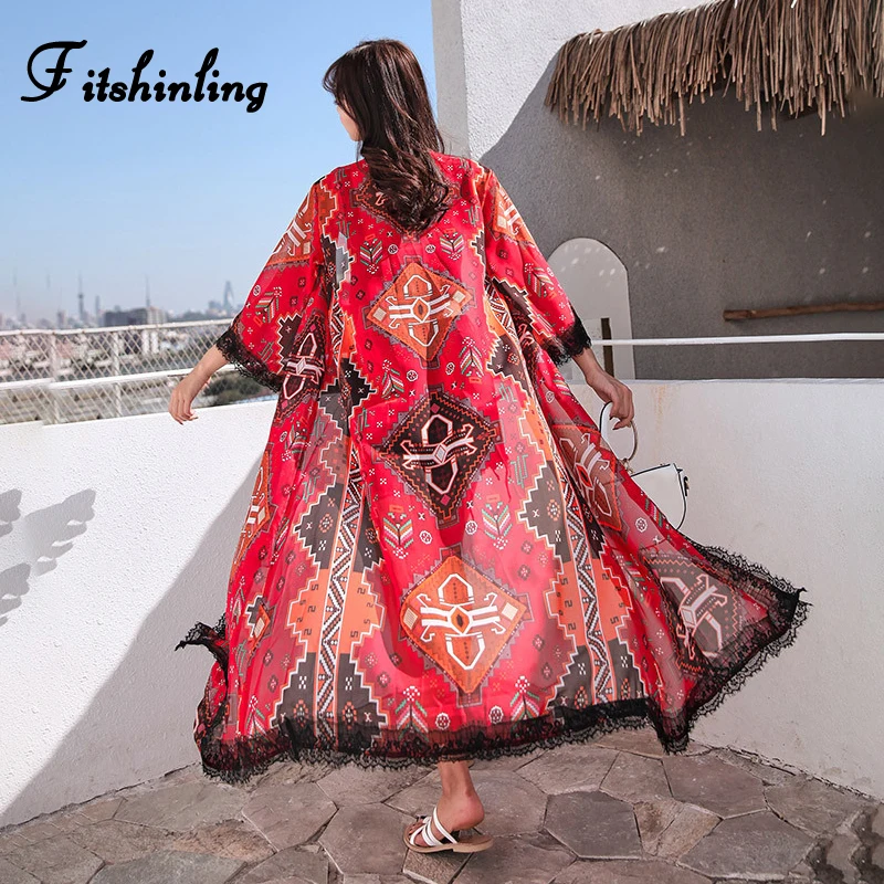 Fitshinling Chinese style ethnic chiffon beach cover up 2019 summer lace splice red long cardigan swimwear vintage boho outputs
Fitshinling Chinese style ethnic chiffon beach cover up 2019 summer lace splice red long cardigan swimwear vintage boho outputs