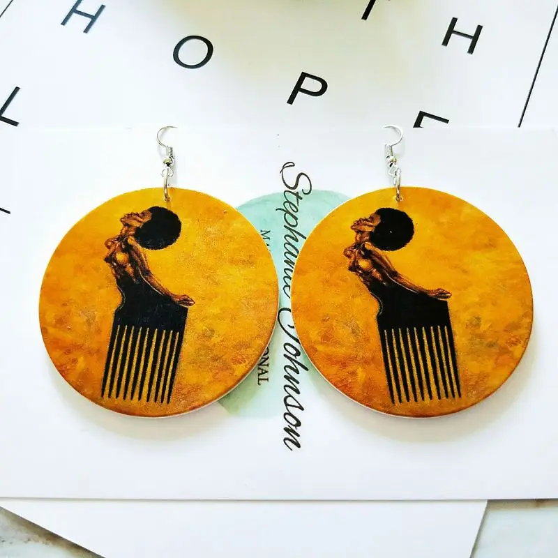 THRWELL Exaggerated African Figure Pattern Geometric Round Wooden Earrings Fashion Wood Earrings Ear Jewelry Wholesale
THRWELL Exaggerated African Figure Pattern Geometric Round Wooden Earrings Fashion Wood Earrings Ear Jewelry Wholesale