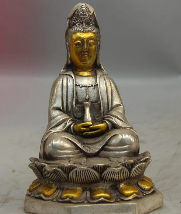 USPS to USA S3233 China White Copper Silver Lotus seat Kwan-yin Guanyin Bodhidattva Buddha Statue
USPS to USA S3233 China White Copper Silver Lotus seat Kwan-yin Guanyin Bodhidattva Buddha Statue