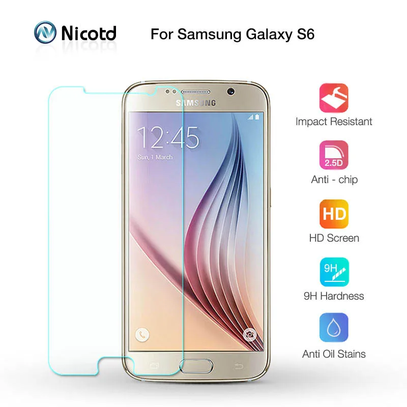 Nicotd 9H Screen Protector for Samsung Galaxy S6 Tempered Glass For Samsung S6 Glass Film For Galaxy S6 G920F Protective Film
Nicotd 9H Screen Protector for Samsung Galaxy S6 Tempered Glass For Samsung S6 Glass Film For Galaxy S6 G920F Protective Film