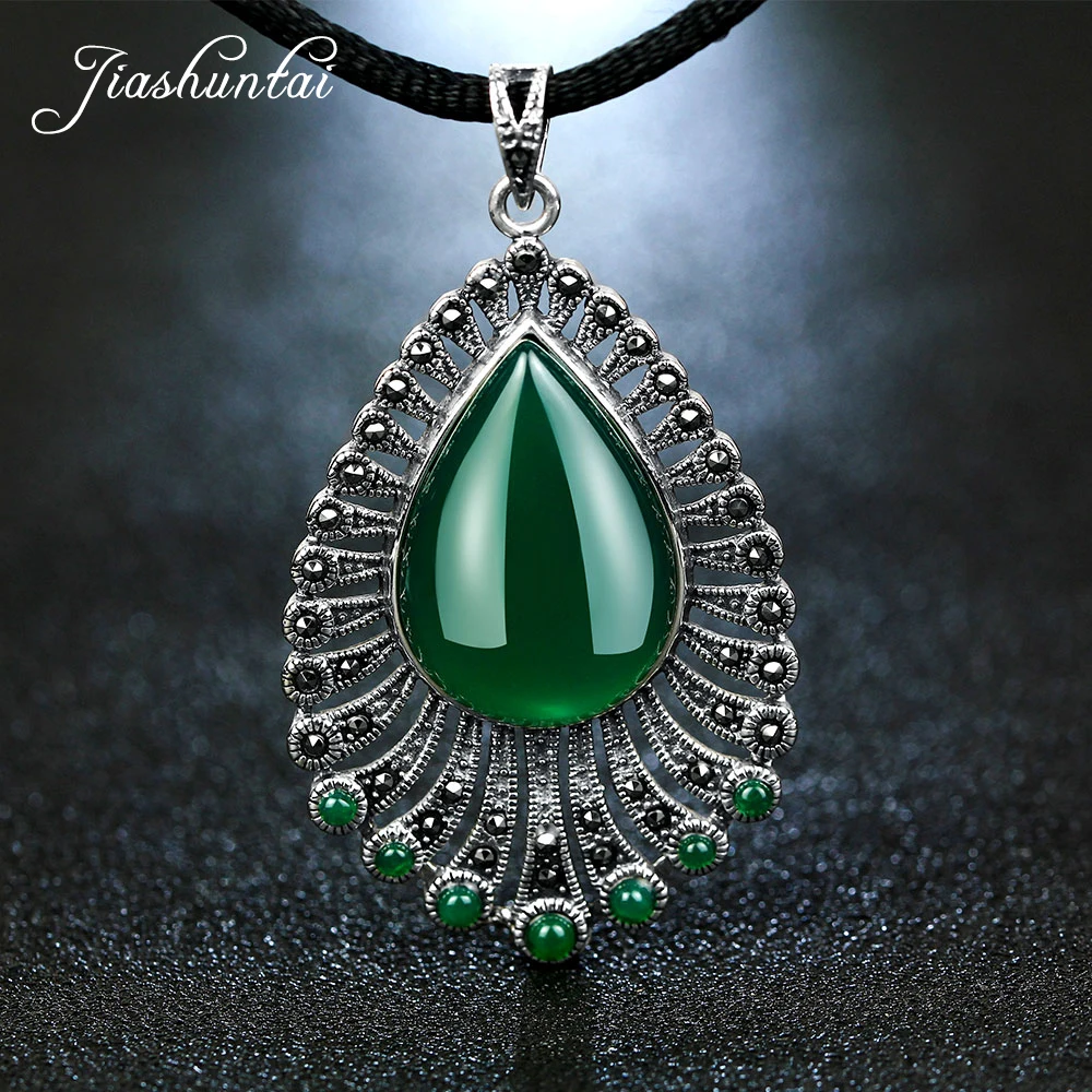 JIASHUNTAI Retro 100% 925 Sterling Silver Pendants For Women Vintage Natural Agate Chalcedony Stone Pendants Jewelry Female
JIASHUNTAI Retro 100% 925 Sterling Silver Pendants For Women Vintage Natural Agate Chalcedony Stone Pendants Jewelry Female
