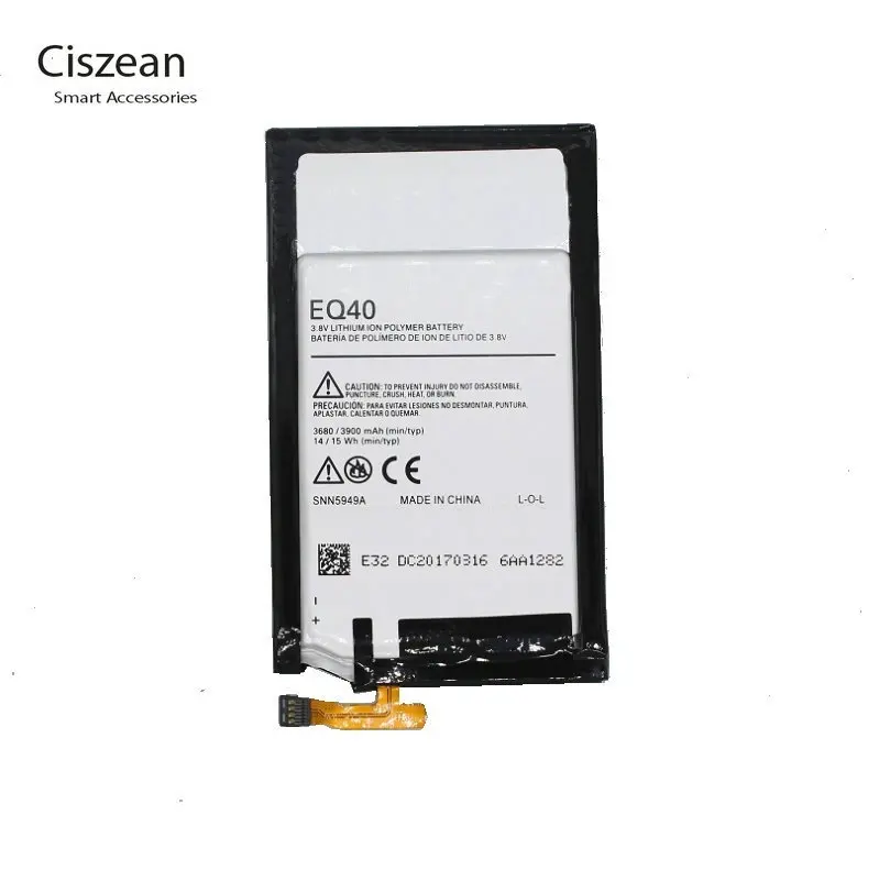 Ciszean 1x EQ40 3900mAh / 15Wh Smart Mobile Phone Replacement Battery For Motorola Moto Droid Turbo XT1225 XT1254 Batteries
Ciszean 1x EQ40 3900mAh / 15Wh Smart Mobile Phone Replacement Battery For Motorola Moto Droid Turbo XT1225 XT1254 Batteries