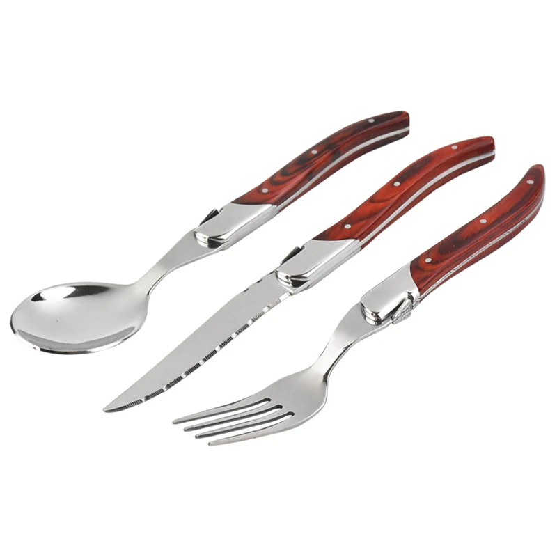 3pcs/set Laguiole Style Wooden Cutlery Steak Knives Fork Spoon Stainless Steel Dinnerware set Japanese Tableware Wood Dinnerware
3pcs/set Laguiole Style Wooden Cutlery Steak Knives Fork Spoon Stainless Steel Dinnerware set Japanese Tableware Wood Dinnerware