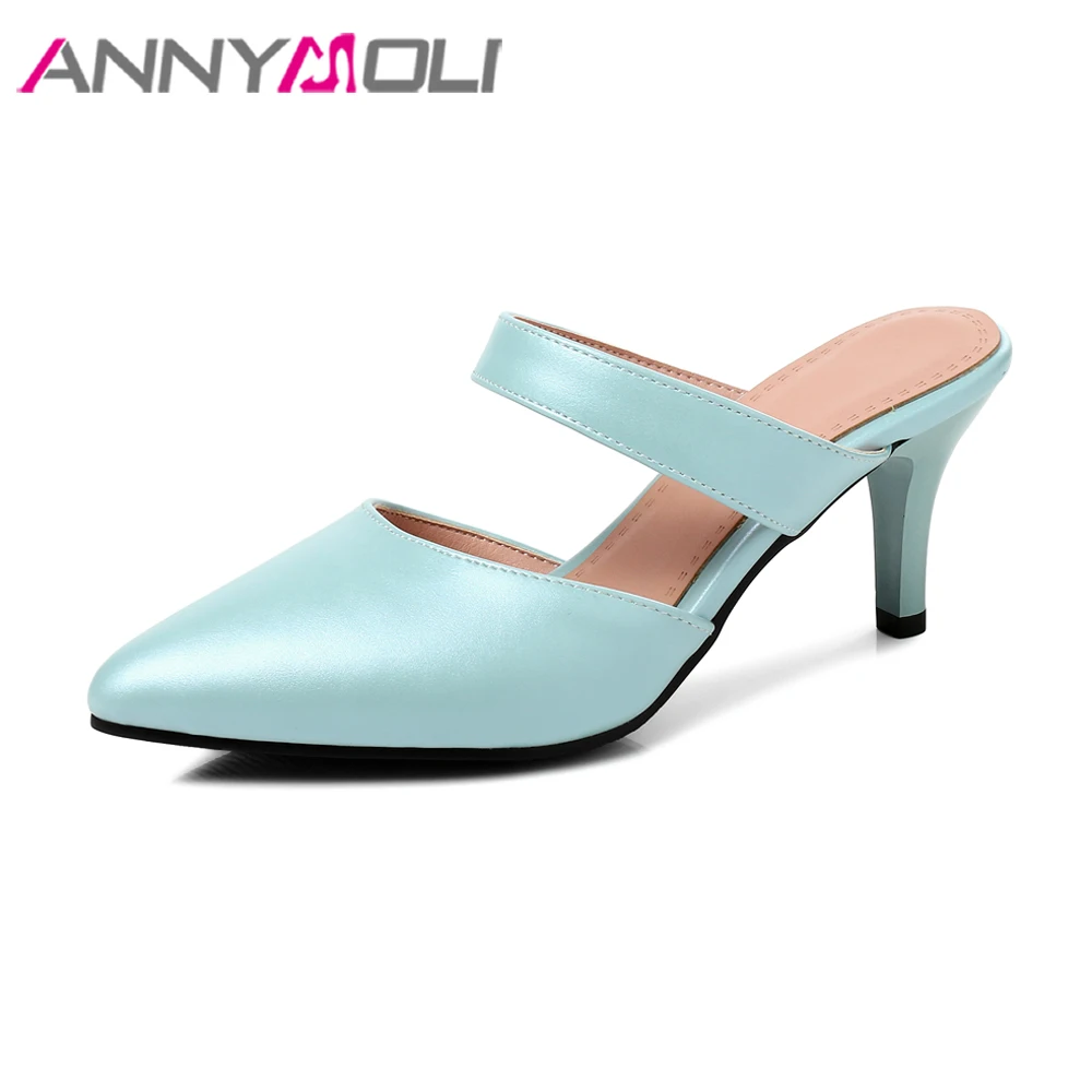 ANNYMOLI Women Pumps High Heels Mules Pointed Toe 2018 Spring Shoes Blue Female Party Shoes Slingbacks Large Size 33-43 Colorful
ANNYMOLI Women Pumps High Heels Mules Pointed Toe 2018 Spring Shoes Blue Female Party Shoes Slingbacks Large Size 33-43 Colorful