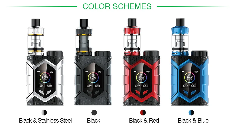 Original Vaptio Wall Crawler 80W TC Kit w/ 2ml Throne Tank & 1.3 Inch Display Max 80W Output No 18650 Battery Box Mod Vape Kit