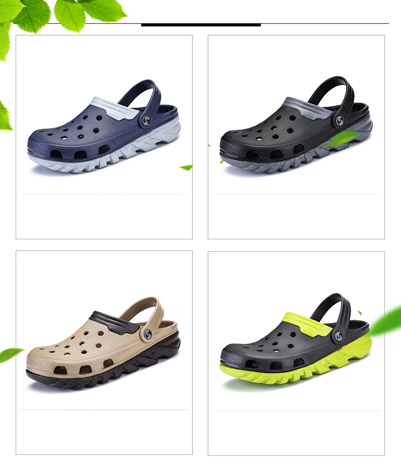 Brand Big Size 38-46 High Quality Croc Men Casual Aqua Clogs 2018 Male Band Sandals Summer Black Beach Swimming Shoes (1)