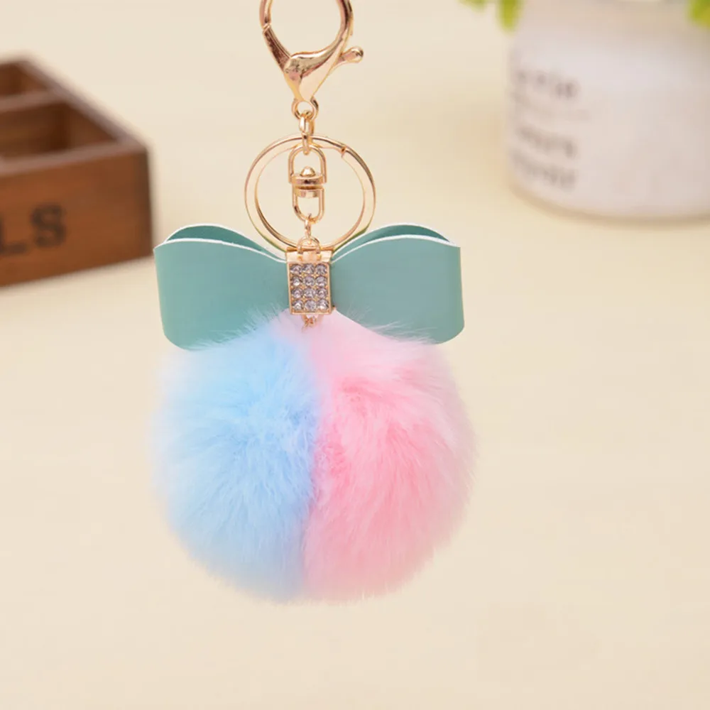 Hot Lovely Fluffy Rabbit Fur Ball Key Chain Bow-knot Pompom Artificial Rabbit Fur Keychain Double Color Women Car Bag Key Ring
Hot Lovely Fluffy Rabbit Fur Ball Key Chain Bow-knot Pompom Artificial Rabbit Fur Keychain Double Color Women Car Bag Key Ring
