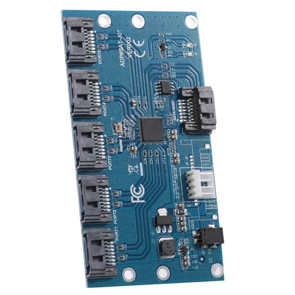 SATA 1 to 5 Hub PM Router Port Multiplier Riser Card Storage Splitter Adapter JMB321 chipset
SATA 1 to 5 Hub PM Router Port Multiplier Riser Card Storage Splitter Adapter JMB321 chipset