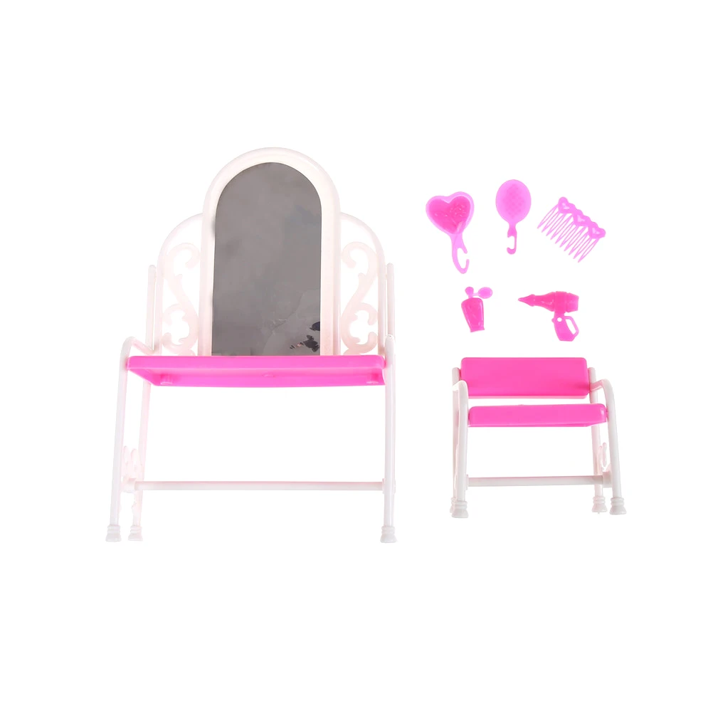1 Set Doll Dresser Table Chair For Doll Combs Dresser Hand Mirror Hair Dryer Perfume Bottle Accessories Girls Play House Toy
1 Set Doll Dresser Table Chair For Doll Combs Dresser Hand Mirror Hair Dryer Perfume Bottle Accessories Girls Play House Toy