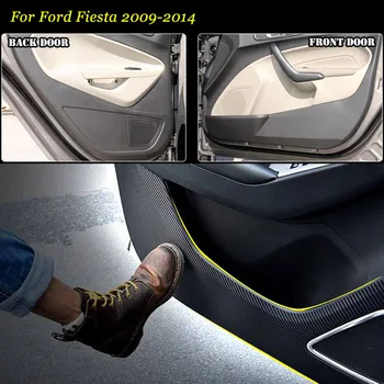 

Brand New 1 Set Interior 3D Carbon Fiber Doors Side Edge Anti-kick Protection Pad Sticker For Ford Fiesta 2009-14