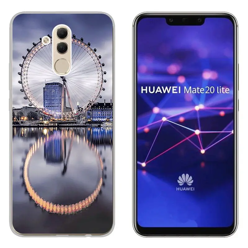 sFor Huawei Mate 20 Lite Patterned Clear Slim Ultra Thin Soft TPU Gel Case Cover (5)