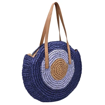 New Color Matching Round Straw Shoulder Bag Crochet Vintage Female Summer Handbag Wild Beach Travel Vacation Leisure Bag
New Color Matching Round Straw Shoulder Bag Crochet Vintage Female Summer Handbag Wild Beach Travel Vacation Leisure Bag