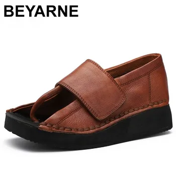BEYARNE Spring and Summer 2019 New Personality Women Sandals Genuine Leather Hook and Loop Thick Sole Wedge Heels ShoesE284
BEYARNE Spring and Summer 2019 New Personality Women Sandals Genuine Leather Hook and Loop Thick Sole Wedge Heels ShoesE284