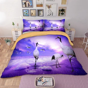 Red-crowned crane Bedding Set with pillowcases King queen Sizes bed linens set purple polyester Divine Beast duvet cover set
Red-crowned crane Bedding Set with pillowcases King queen Sizes bed linens set purple polyester Divine Beast duvet cover set