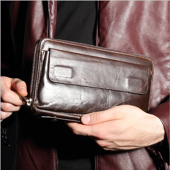 Men Vintage Genuine Leather Large-capacity wallet business men's long wallet multi-card holding bag Clutch bag Male Purses
Men Vintage Genuine Leather Large-capacity wallet business men's long wallet multi-card holding bag Clutch bag Male Purses
