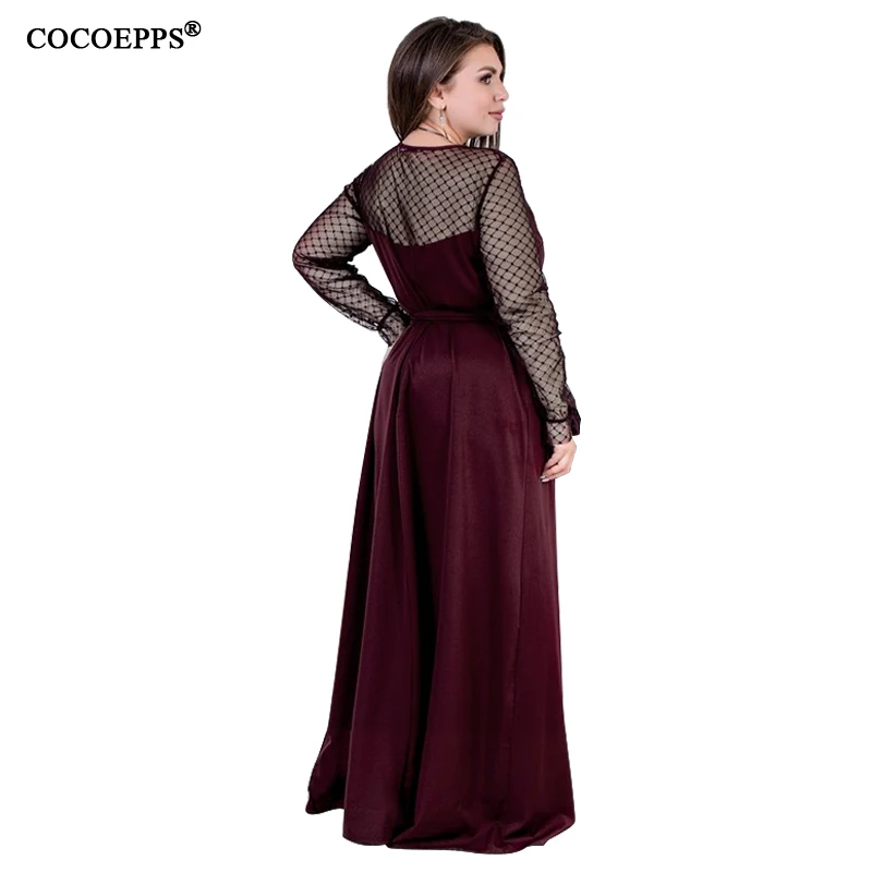 Женское длинное кружевное платье в горошек макси пол элегантное вечернее 5XL 6XL