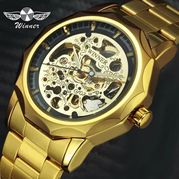 WINNER Official Dress Mens Watches Top Brand Luxury Automatic Mechanical Watch Stainless Steel Strap Gold Skeleton Wristwatch
WINNER Official Dress Mens Watches Top Brand Luxury Automatic Mechanical Watch Stainless Steel Strap Gold Skeleton Wristwatch