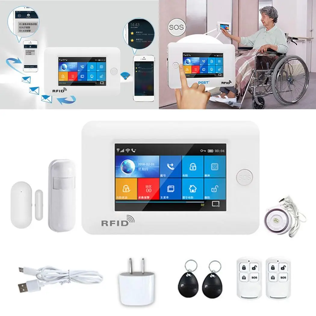 4.3 inch Full Touch Color Screen 315/433/868/915Mhz GSM Anti-theft WiFi Double Network Alarm System EU, US, UK
4.3 inch Full Touch Color Screen 315/433/868/915Mhz GSM Anti-theft WiFi Double Network Alarm System EU, US, UK