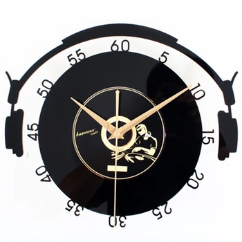 Fashion Music Headphones wall clock Retro Vinyl record clock Personalized music theme decorative watches
Fashion Music Headphones wall clock Retro Vinyl record clock Personalized music theme decorative watches