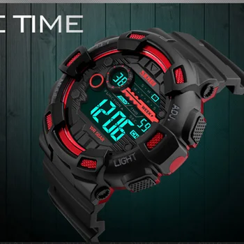 

Sports Watches Men Digital LED Display Multiple Time Zone Wristwatches 50M Waterproof Clock Relogio Masculino Outdoor SKMEI 2018