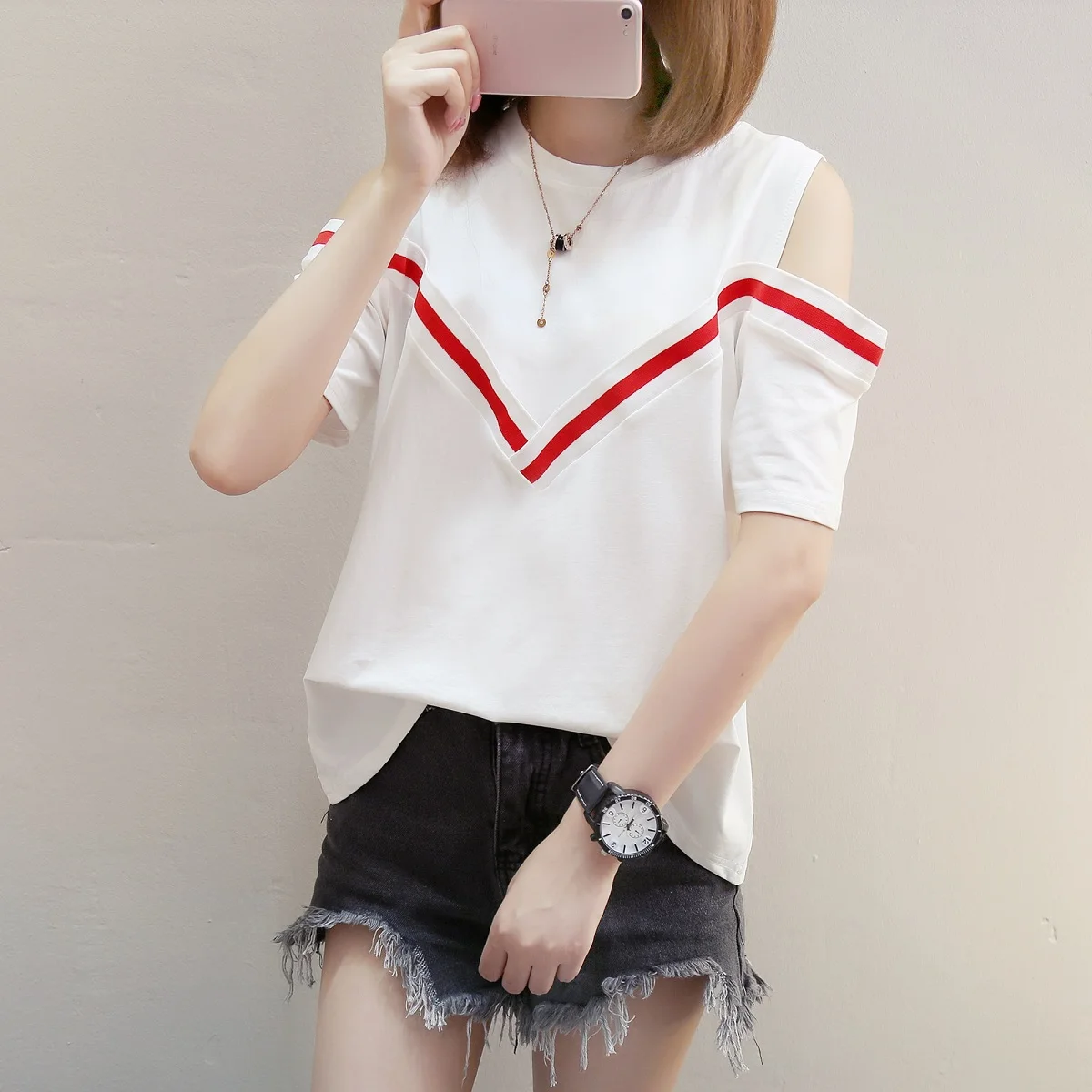 Summer Sexy Strapless Loose Half Sleeve T-shirt Girl Summer Short Sleeved T Shirts All-match Loose Tops Female Students Harajuku
Summer Sexy Strapless Loose Half Sleeve T-shirt Girl Summer Short Sleeved T Shirts All-match Loose Tops Female Students Harajuku