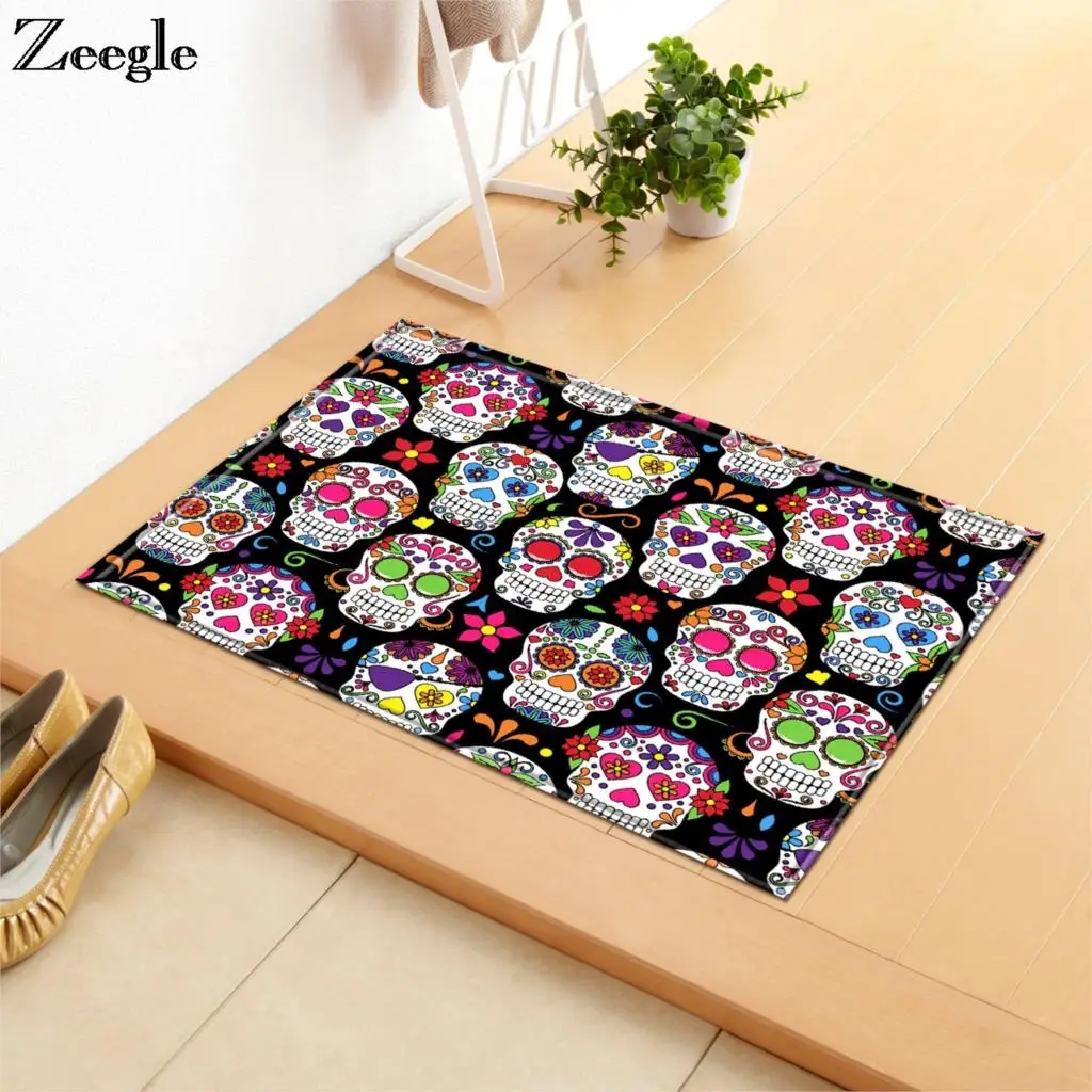 Zeegle Front Doormat Skull Printed Mats In The Hallway Living Room Rugs Anti-slip Bathroom Floor Mats Kitchen Carpet Bedroom Rug
Zeegle Front Doormat Skull Printed Mats In The Hallway Living Room Rugs Anti-slip Bathroom Floor Mats Kitchen Carpet Bedroom Rug