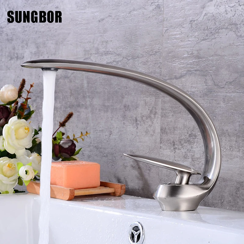 Brushed Nickel Basin Vanity Sink Faucet Single Handle Waterfall Bathroom Mixer Deck Mount Hot Cold Water Tap 3 Color For Choice
Brushed Nickel Basin Vanity Sink Faucet Single Handle Waterfall Bathroom Mixer Deck Mount Hot Cold Water Tap 3 Color For Choice