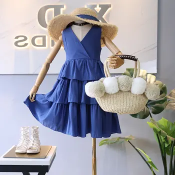 Mihkalev V-neck kids dresses for girl party princess dress 2-8year children fringed dress litter girls beach dresses costume 
Mihkalev V-neck kids dresses for girl party princess dress 2-8year children fringed dress litter girls beach dresses costume