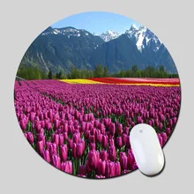 Beautiful Tulip Flowers Garden Full Hd 2016 Round Gaming Mouse Mats Mice Pad for Size 200*200*2mm