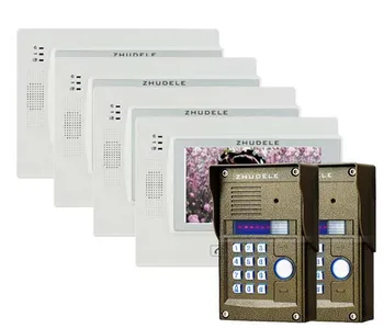 ZHUDELE 7"Touch Key LCD Video Door Phone Video Intercom IR Camera Password/ID Card Unlock, Support IP Camera 2Cameras+4Monitor
ZHUDELE 7"Touch Key LCD Video Door Phone Video Intercom IR Camera Password/ID Card Unlock, Support IP Camera 2Cameras+4Monitor