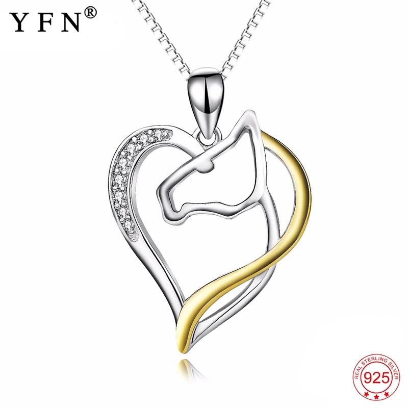 Genuine 925 Sterling Silver Necklace Love Heart Horse Head Necklace Crystal CZ Pendants Necklaces Jewelry Gift For Women PYX0079
Genuine 925 Sterling Silver Necklace Love Heart Horse Head Necklace Crystal CZ Pendants Necklaces Jewelry Gift For Women PYX0079