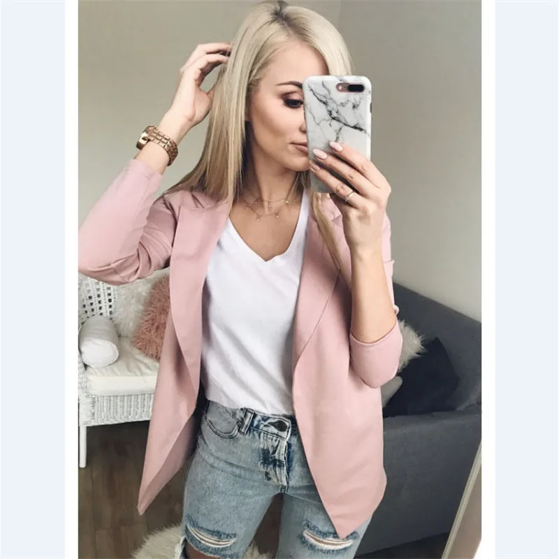 Women Slim OL Suit Casual Jacket Coat Tops Outwear Long Sleeve Plus Size Jackets Outerwear&Coats Casual Jaqueta Feminina
Women Slim OL Suit Casual Jacket Coat Tops Outwear Long Sleeve Plus Size Jackets Outerwear&Coats Casual Jaqueta Feminina