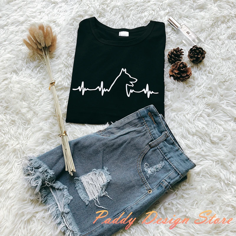 OKOUFEN German Shepherd dog heartbeat tshirt summer style fashion unisex tops tumblr casual tees O-neck cotton funny shirt
OKOUFEN German Shepherd dog heartbeat tshirt summer style fashion unisex tops tumblr casual tees O-neck cotton funny shirt