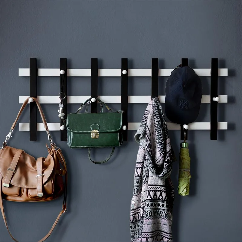 Simple-clothes-hooks-wall-hanging-creative-garden-coat-rack-wooden-wall-door-coat-hook-bag-hanger