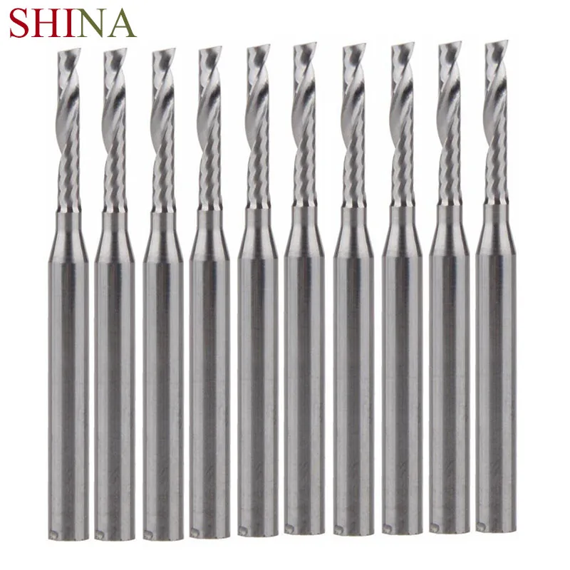 10pcs Carbide One Single Flute Spiral Router Bits Milling Cutters CNC Tools for Metal,Plastic,Wood 3.175mm*12mm End Mill Cutter
10pcs Carbide One Single Flute Spiral Router Bits Milling Cutters CNC Tools for Metal,Plastic,Wood 3.175mm*12mm End Mill Cutter