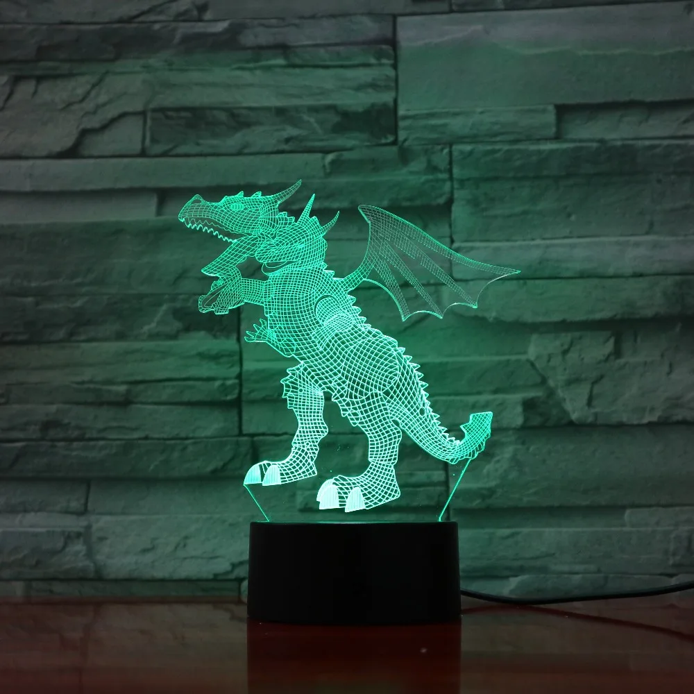 Fly Dinosaur 3D Lamp 5V USB LED Night Lamp Acrylic Lava Lamp with Touch / Remote Control Option 3D-1058
